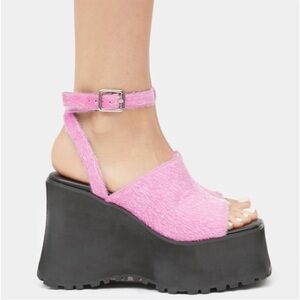 dELiA*s by Dolls Kill Pink bubblegum ahead of the game pink Platform Sandals